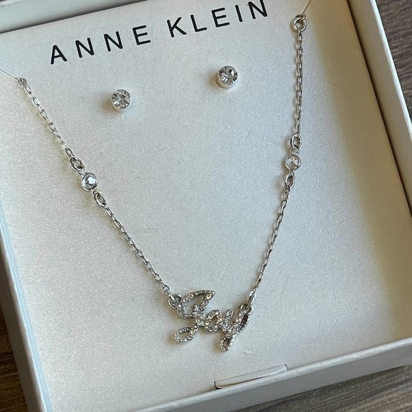 Anne Klein Jewelry - Nordstrom ANNE KLEIN NIB silver-tone Crystal Joy Necklace / Earrings Set